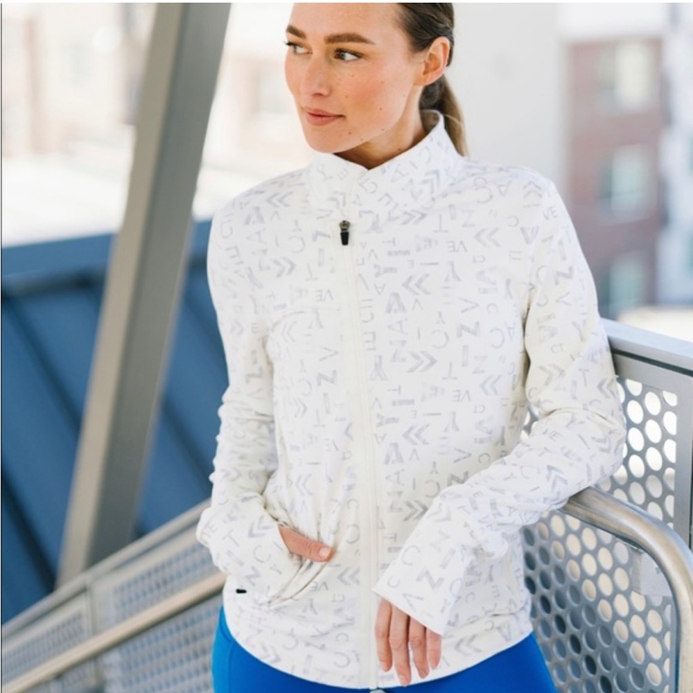 Zyia Asymmetric Full Zip Jacket Size XL White